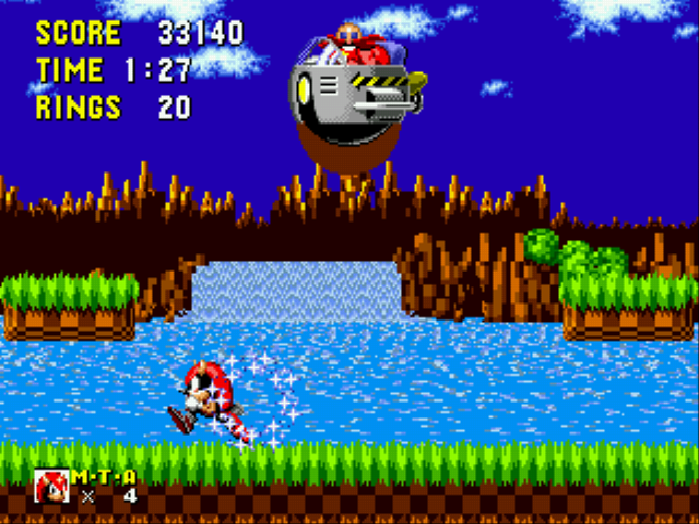 Mighty in Sonic 1 Rev 1.1 with Knuckles Chaotix sprites (S1 Hack